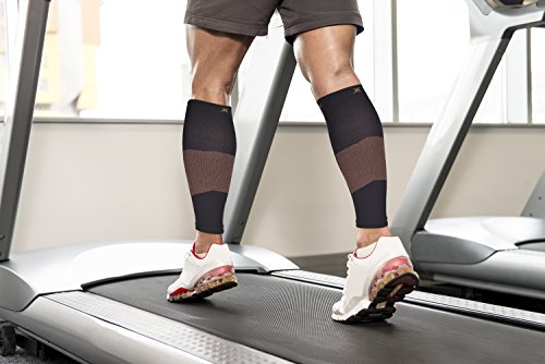 Thx4 Copper Calf Compression Sleeves (15-20mmHg)-Guaranteed Copper Infused Leg Compression Socks-Shin Splint & Pain Relief - Great for Workout,Travel,Maternity, Running, Cycling, Nurses.(1Pair)Large