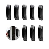 LIUHE 8 Pack Self-Stick Push Pull Helper Black ABS
