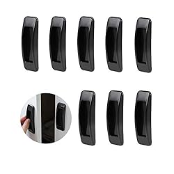 LIUHE 8 Pack Self-Stick Push Pull Helper Black ABS