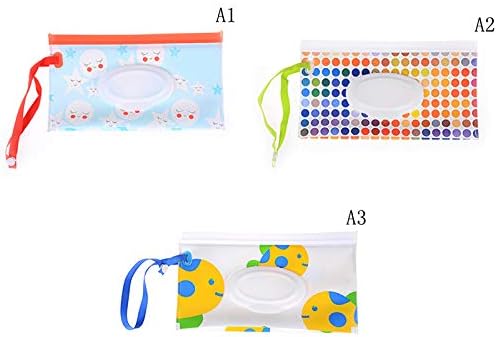 FADACAI 4 Pack Baby Wet Wipe Pouch Travel Wipes Case Reusable Refillable Wet Wipe Bag Cases Portable Travel Wipes Dispenser Wipe Pouches for Baby