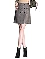 IDEALSANXUN Women's Wool Plaid A-line Short Mini Pencil Skirt