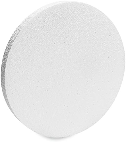 Styrofoam Disc - 8 inches Diameter, 1/2 inch Thick - Circles - White (Lot of 10)