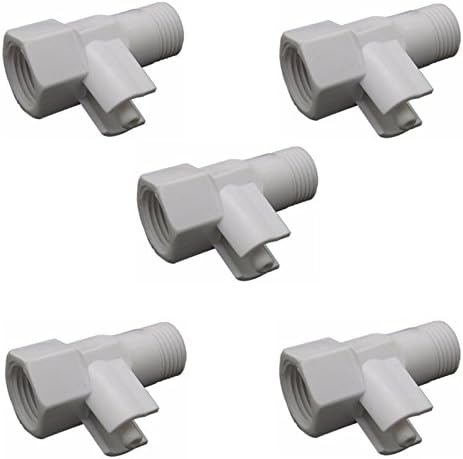 RO Water Filter Tube Connect Adapter 1/2" to 1/4" Plug Tee Tube Fitting Plastic Pack of 5