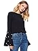 Floerns Women's Beading Bell Sleeve Ribbed T Shirts Tops