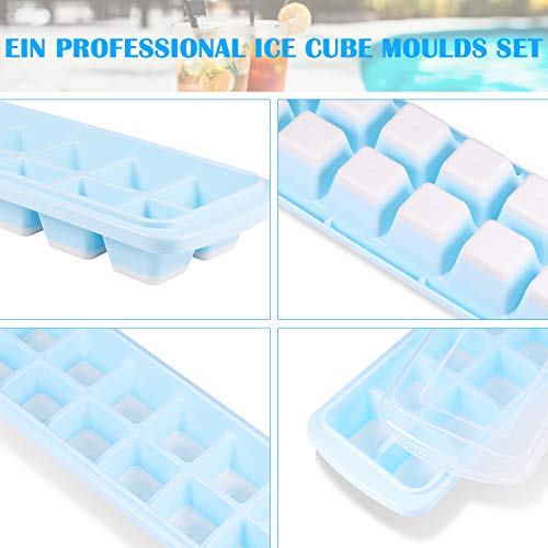 image for TIME4DEALS Ice Cube Trays 5 Pack Easy-Release Silicone Soft Bottom wit