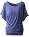 TWINTH Drape Tunic Top Plus Size Loose Fit Cut Out Off Shoulder Violet 2XL