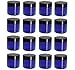 Ambicio (Set of 12) Cobalt Blue 4 Ounce Jar with Black Smooth Lid PET Plastic (BPA Free) Refillable Straight Sided Jar