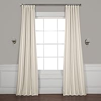 HPD HALF PRICE DRAPES BOCH-LN1856-96 Faux Linen Blackout Room Darkening Curtains, 50 X 96, Birch