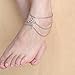 Susenstone Women Beach Barefoot Sandal Foot Tassel Jewelry Anklet