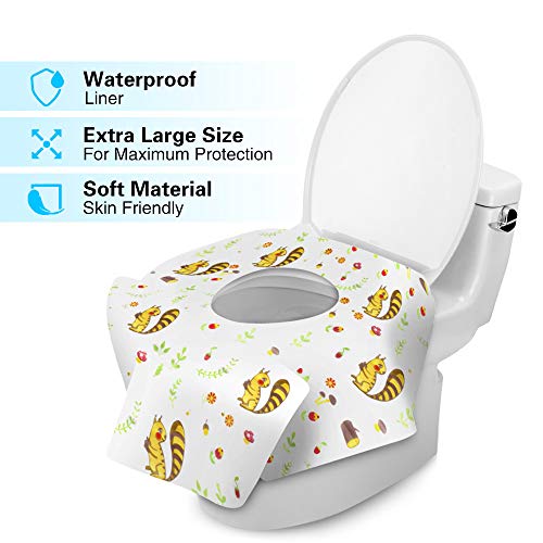 Disposable Toilet Seat Covers, Rquite Large Potty Full Cover, Portable Individually Wrapped No Slip Perfect for Travel, Home Use, Toddler Potty Training, The Pregnant, Kids and Adults(20 Packs)Â 