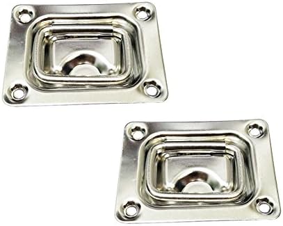 Flush Mount Hatch Lift Handle/Ring Pull - 304 Stainless Steel - 3" x 2-1/4"(76 x 57 mm) (2 PCs)