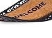 BirdRock Home Classic Welcome Brush Coir Doormat with Black Rubber Scroll Border, 18 x 30 Inch - Modern Design
