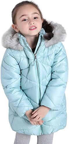 Winter Pearl Color Cotton Coats for Girls 1.5-10 Years Snowsuit Warm Outwear Outdoor Waterproof Windproof Jacket With Ykk Zipper (3-4 Years, Green)