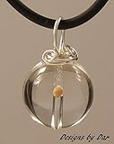 Mustard Seed in Pendant, Natural crystal Quartz, Wire wrapped bail, on cord, comes with notecard including all 5 passages of scripture related to the mustard seed in the bible, optional chain