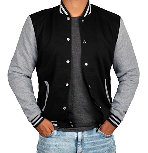 Black and Grey Mens Varsity Jackets | M