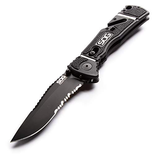 SOG Folding Pocket Knife Trident Elite Tactical, Stainless Steel in