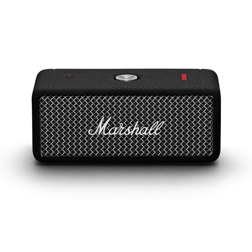 Marshall Emberton II tragbare Bluetooth Lautsprecher, kabellos, koppelbar, IP67 Staub und wasserfest, über 30 Stunden Spielzeit, Schnellladung, Innen-