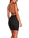 Mokoru Women's Sexy Spaghetti Strap Backless Sleeveless Bodycon Club Mini Dress, Small, Black