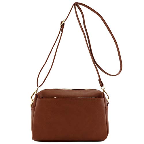 FashionPuzzle Triple Zip Small Crossbody Bag (Mocha) Pricepulse