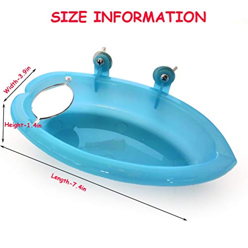 Bonaweite Bird BathroomÂ Accessory for Pet Parrots, Bird Cage Parrot Supplies Bathing Tub Bath Box with Mirror for Birds