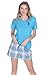 U.S. Polo Assn. Women's 2 Piece Short Sleeve V-Neck Shirt and Plaid Pajama Shorts Set