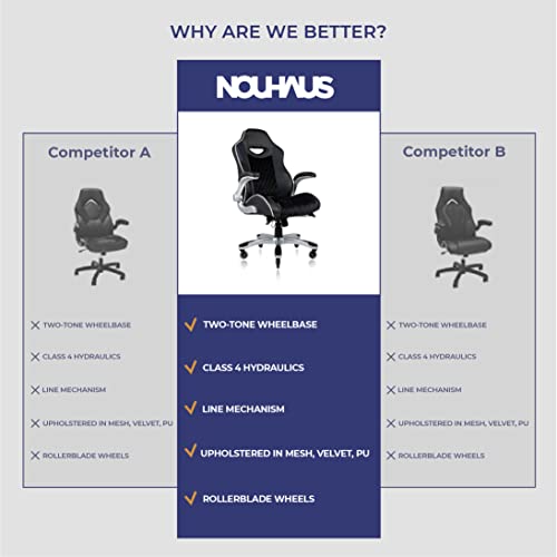 NOUHAUS Velour Office Chair Velvet Computer Chair with Retractable
