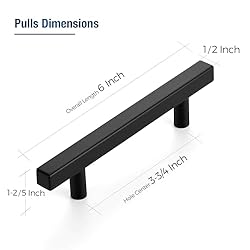 JOY DECOR 10 Pack 3-3/4 Inch Matte Black Square