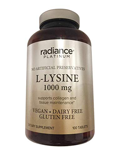 Radiance Platinum No Artificial Preservative L-Lysine 1000 mg 100 Tablets