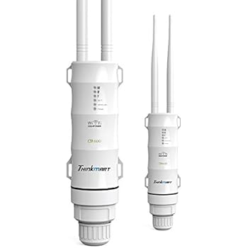 Thinkmart High Power AC600 Dual Band Outdoor PoE Wireless Access Point Repeater with Dual Omni Directional Antennas, A Perfect Solution to Extend Your Wi-Fi Network