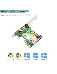 Ubit 867 Mbps Wireless Wifi Dual Band Gigabit Adapter, 867 Mbps 2.4Ghz-300Mbps 5Ghz-867 Mbps con Antena de Alta Ganancia BLUETOOTH 4.0 PCI-E Wireless Wifi Network Adapter For WindowsXP, Windows7, Windows 8, W