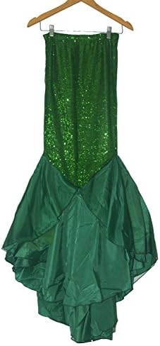 Mermaid glitter sequence long tail skirt halloween party costume (medium)