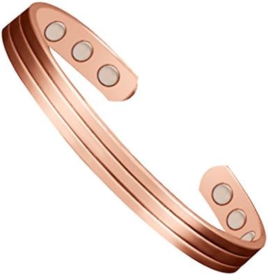Antiquity Sian Art Pure Copper Magnetic Therapy Bracelet - For Arthritis and Carpal Tunnel Pain Relief - Copper Bracelet for Women &amp; Men - Brushed Copper