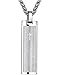 Aoiy Men's Stainless Steel Lord's Prayer and Cross Pendant Necklace, SilverTone, 24