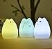 Umiwe Cute Kitty LED Children Night Light Kids Silicone Cat Lamp 7-Color Flashing USB Rechargeable Lighting, Warm White Light