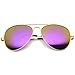 zeroUV - Premium Full Mirrored Aviator Sunglasses w/Flash Mirror Lens (Gold/Purple)