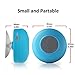 Waterproof Bluetooth Shower Speaker, BoNBoN Water Resistant Handsfree Portable Wireless Shower Speaker ,Build-in Microphone, Solid Suction Cup, 6 hrs Play Time,Blue