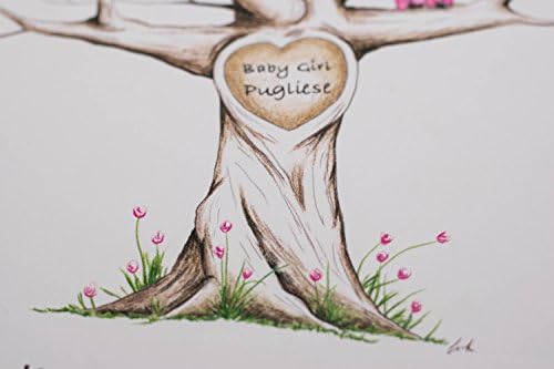 Fingerprint Tree custom wedding guestbook - Original thumbprint guest book alternative (Medium Size) includes 2 ink pads!!