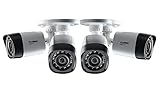 Lorex LBV2521PK4B High Definition 1080p 2MP Weatherproof Night Vision Security Camera 4 Pack (White)