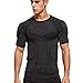 Zicac Men's Sports Shock Rash Guard Compression Padded Shirt Soccer Basketball Protective Gear Chest Rib Guards (Short Sleeve, X-Large)