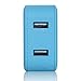 Lumsing 3363993 17w Dual Port USB Wall Charger Adapter for Smartphones and Tablets - Blue