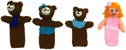 Goldilocks And The Three Bears Finger Puppet Set Of 4 - Hand Made Fair Trade From Peru