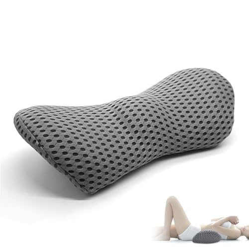Cuscino lombare ortopedico – Cuscino lombare in memory foam, per alleviare la pressione per sedia da ufficio, letto, sedia, auto, grigio scuro, 46 x 23 x 11 cm