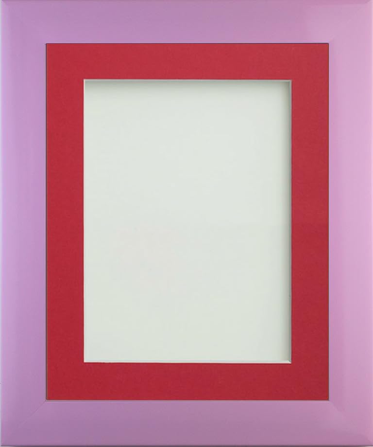 Frame Company Candy Range Peony Picture Photo Frames with Red Mount, 9x7 for 8x6 *Choice of Sizes and Colours* Fitted with Real Glass