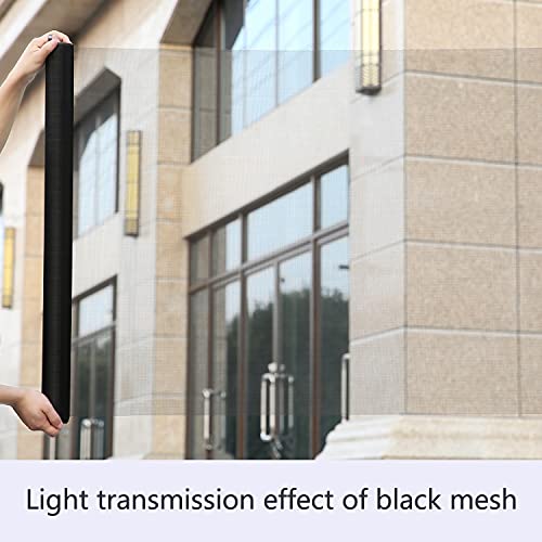 JOOFAN Window Screen Replacement, DIY Adjustable Polyester Fire-Retarded Mesh Window Screens Mesh for Window Doors, Patio Entry Porch Screens Mesh, Curtain Net(40\'\'X125\'\',Black)