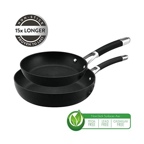 Circulon-82828-Premier-Professional-frypan-Twin-Pack-2028cm-Premium-Non-Stick-Frying-Pans-Hard-Anodized-Aluminium-Cookware-Black Circulon Premium Non Stick Frying Pan Set of 2 - Induction Frying Pans 20cm & 28cm with Stainless Steel Base, Dishwasher…