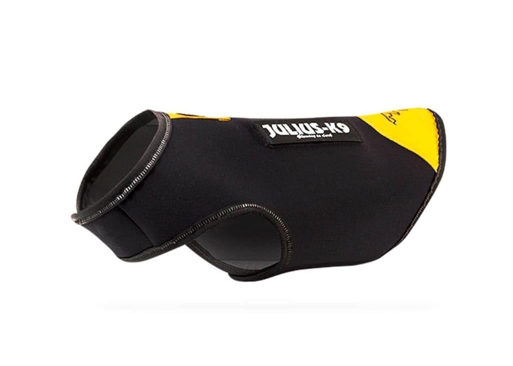 IDC Neoprene Dog Jacket, Size: Baby 2, Black and Yellow