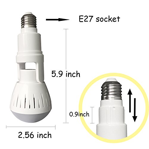 Wireless IP Camera LED Bulb Camera Hidden Camera 360 Degree Panoramic 1080P HD Fisheye for IOS Android APP Remote Home Security System Support for Indoor House Baby Room Pet Fathers Day - Thumbnail 4