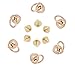 AKOAK Brass Pull Ring Pacifier Shape Rivets with Screw,Rivets Fasteners for DIY Leather Craft Belt Bag Wallet,9mm,6 Set (Gold)