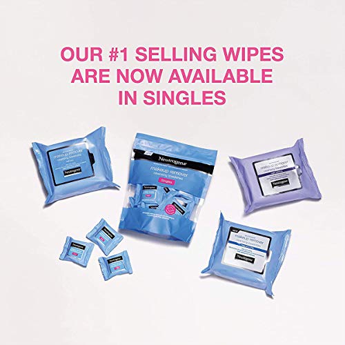 NEUTROGENA MAKEUP REMOVER WIPES, DAILY SINGLE FACE CLEANSING TOWELETTES, MAKEUP REMOVING CLEANSING WIPES REMOVES DIRT & OIL, ALCOHOL-FREE FACE TOWELETTES, 20 CT