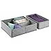 InterDesign Set of 2 Fabric Dresser Drawer Storage Organizer – Storage Solution for Underwear, Socks, Tights, Accessories, Gray